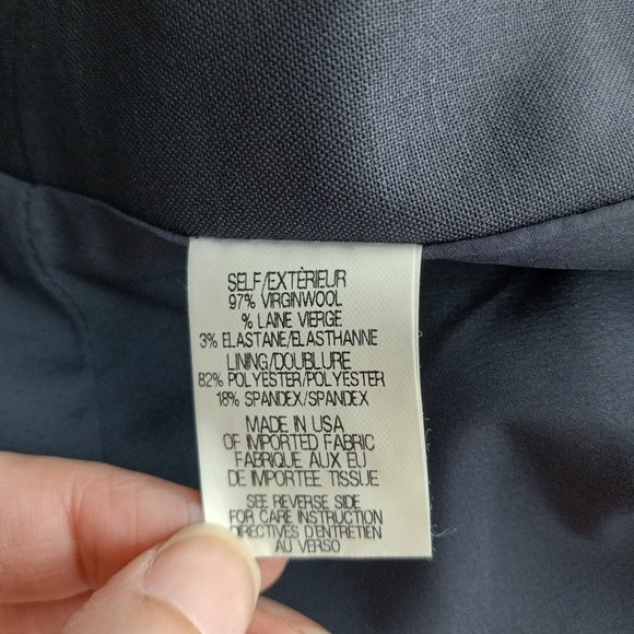 NWT Theory Navy Wool Pencil Skirt Size 10 Career Office Capsule Work Classic - Picture 13 of 15